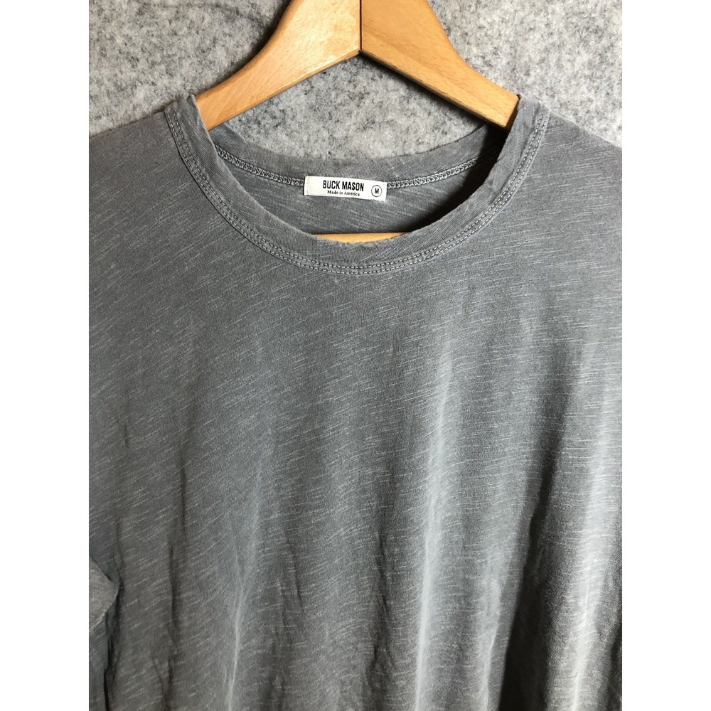 Buck Mason Shirt Mens Medium Gray Cotton Tee Camp Hike Fish Outdoors USA Made
